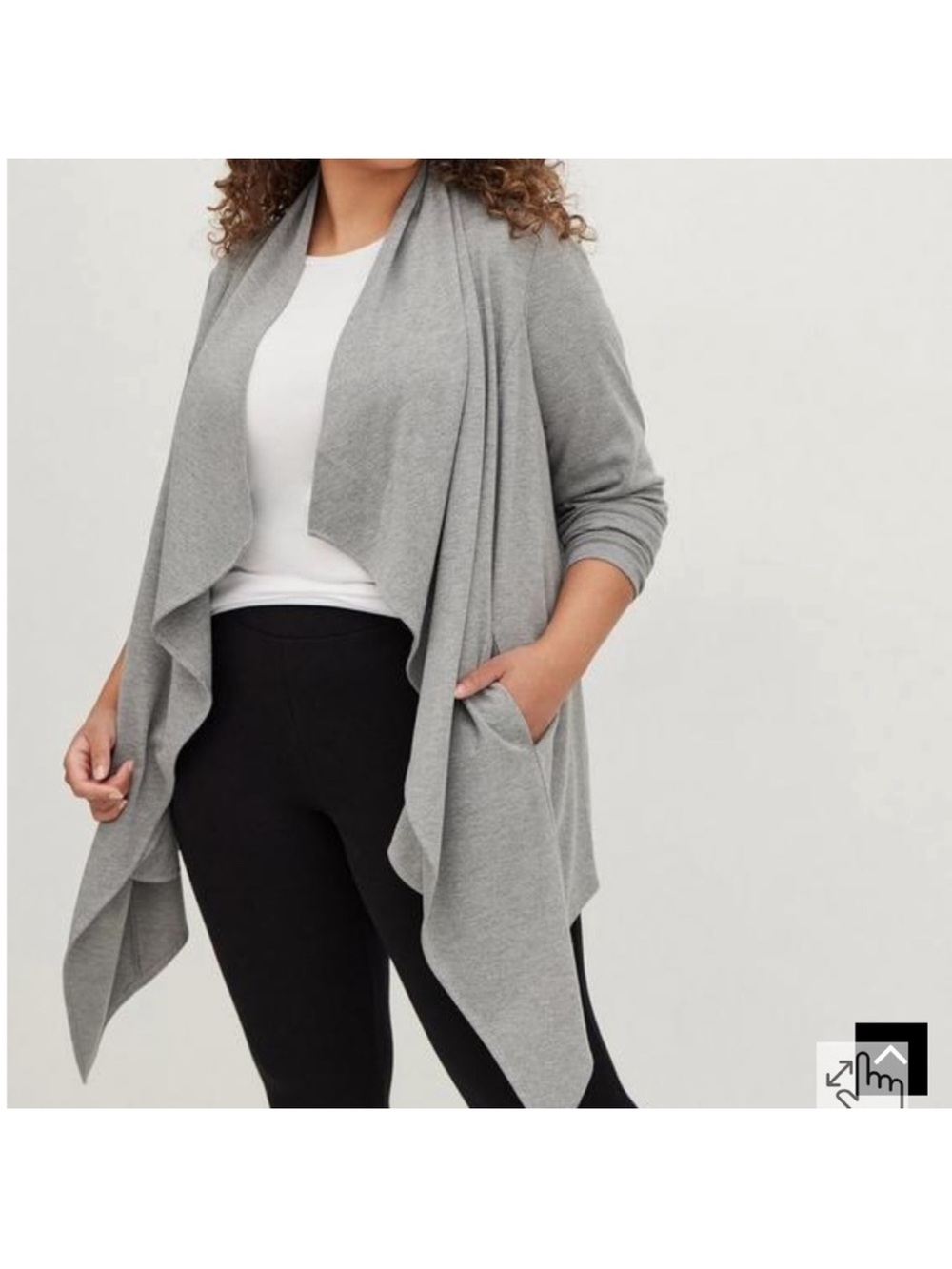 torrid NWT Light Gray Draped Open-Front Ponte Cardigan